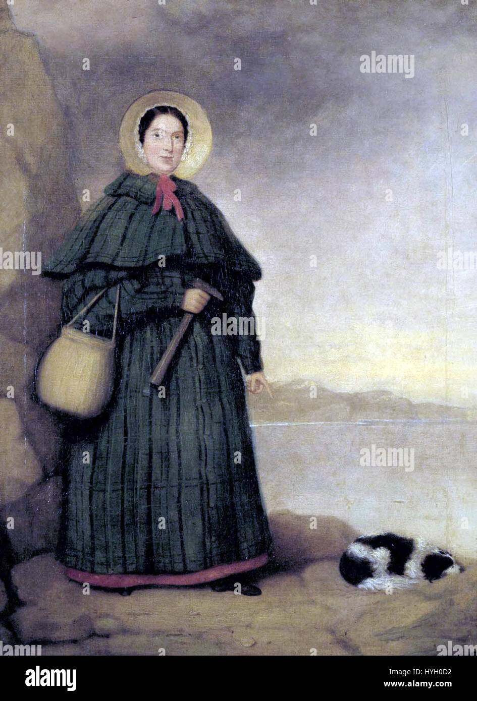 Mary Anning era una pioniera cacciatrice di fossili e paleontologo inglese. Anche se non era nota principalmente per la pittura, alcune opere possono esistere che illustrano i suoi contributi nel campo della paleontologia, comprese le sue scoperte di antichi rettili marini. Foto Stock