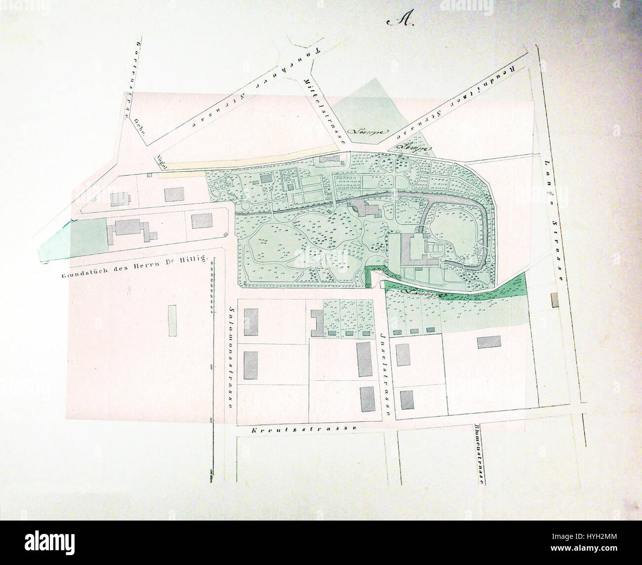 Il "Plan Milchinsel 1948" è una mappa storica o un piano architettonico, probabilmente correlato agli sforzi di ricostruzione post-guerra in Germania o a un progetto specifico di pianificazione urbana. Il piano riflette gli stili architettonici e lo sviluppo urbano della fine degli anni '1940 Foto Stock