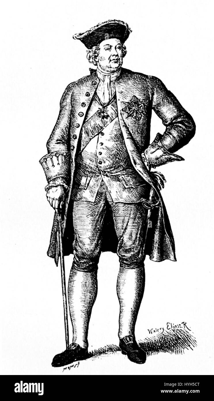 Questo ritratto del re Augusto III di Walery Eljasz Radzikowski raffigura il re polacco in abito regale. L'opera cattura la dignità e la statura reale di Augusto III, concentrandosi sulle sue caratteristiche facciali e sui suoi abiti, che riflettono la grandezza della monarchia polacca del XVIII secolo. Foto Stock