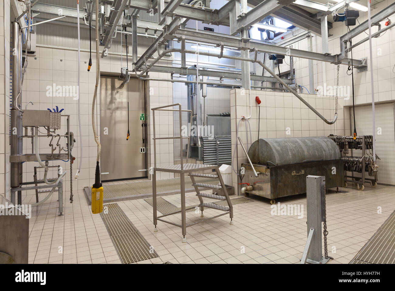 Interno di un macello Foto Stock