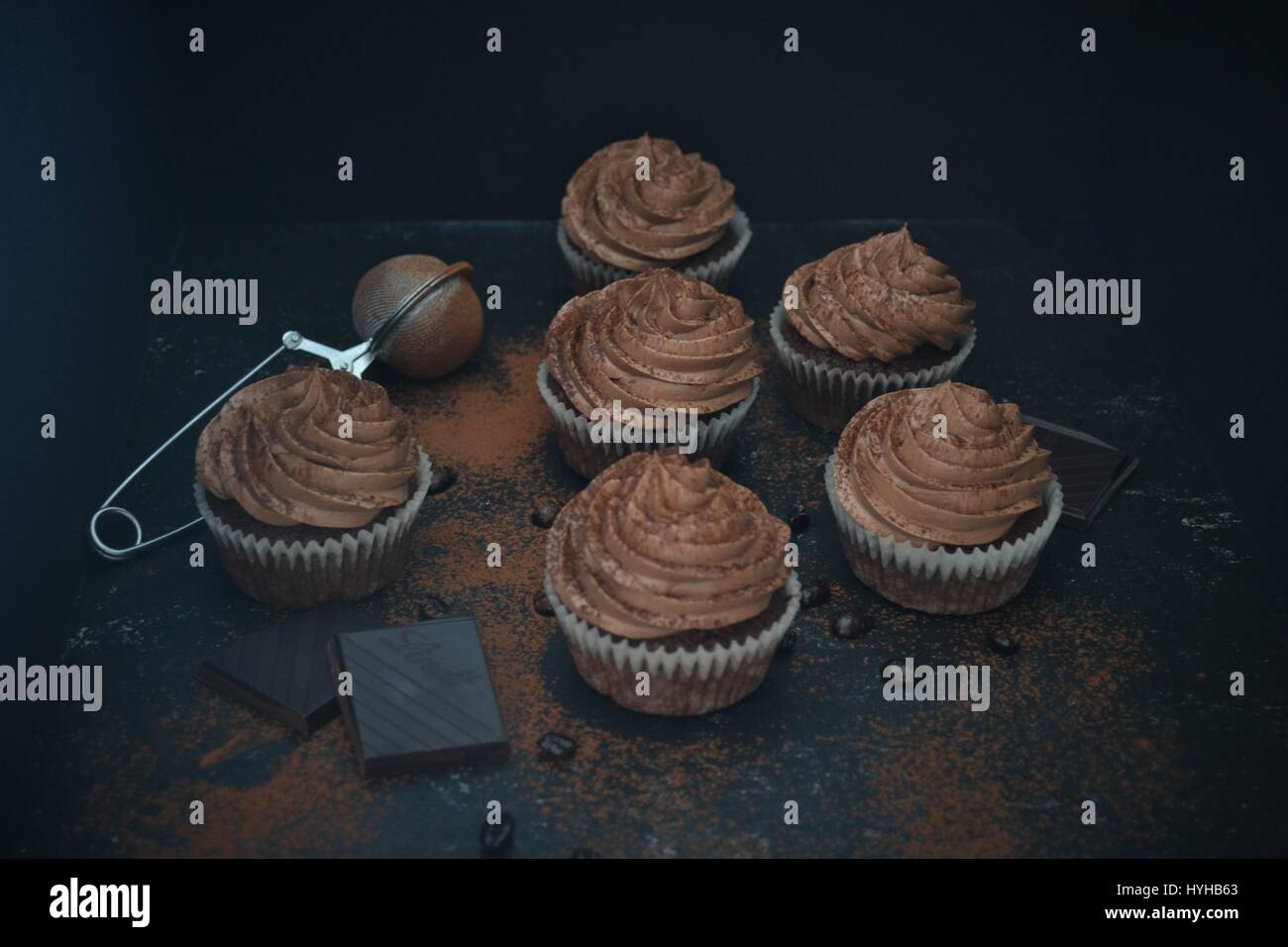 Caffè al Cioccolato Mocca Cupcake Foto Stock