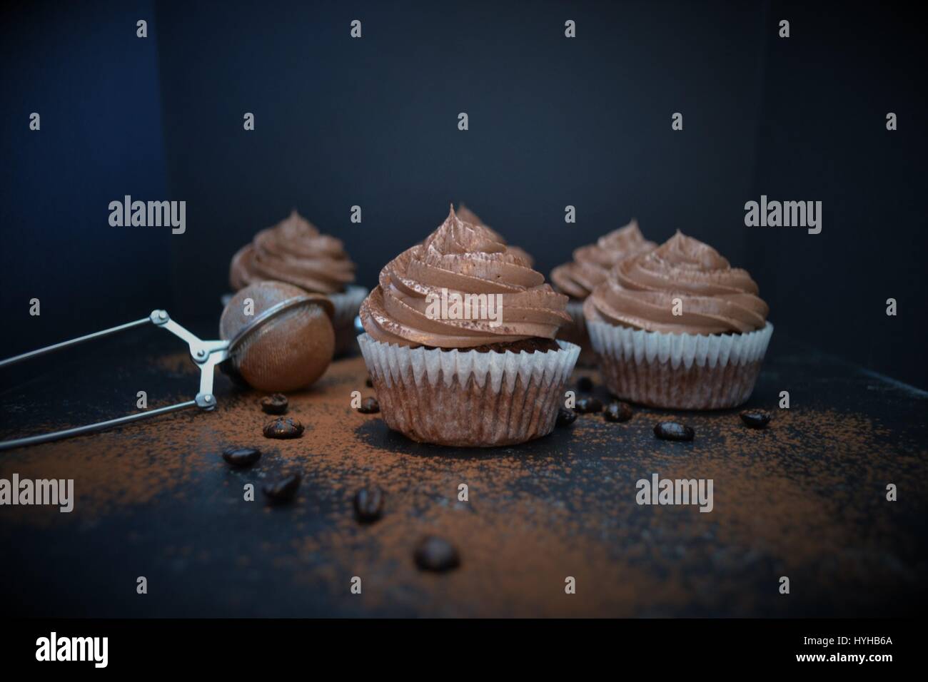 Caffè al Cioccolato Mocca Cupcake Foto Stock