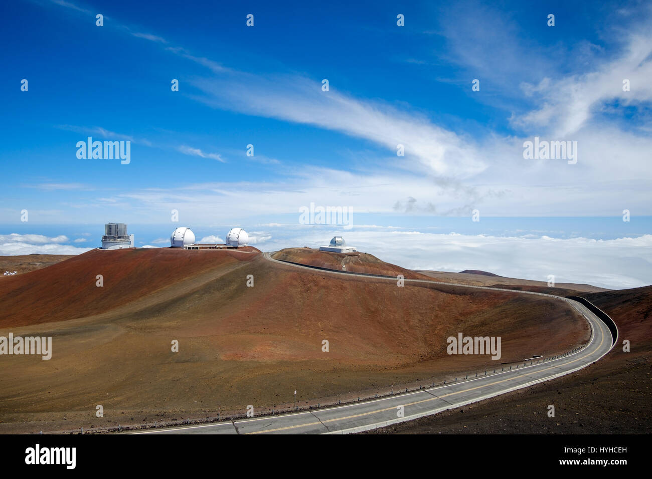 Osservatori astronomici sul Mauna Kea, Hawaii, STATI UNITI D'AMERICA Foto Stock