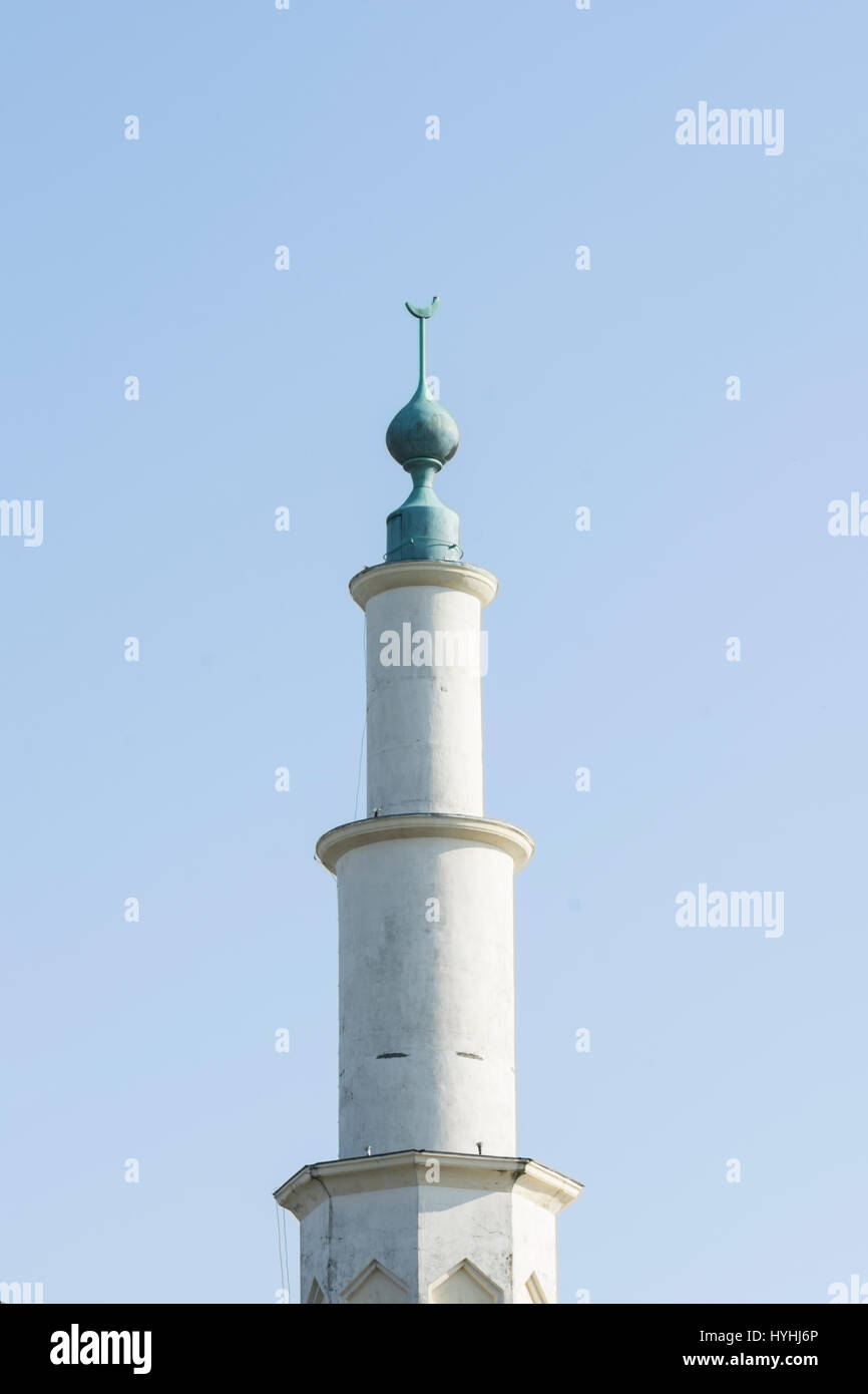 Il minareto della moschea di Bruxelles Foto Stock