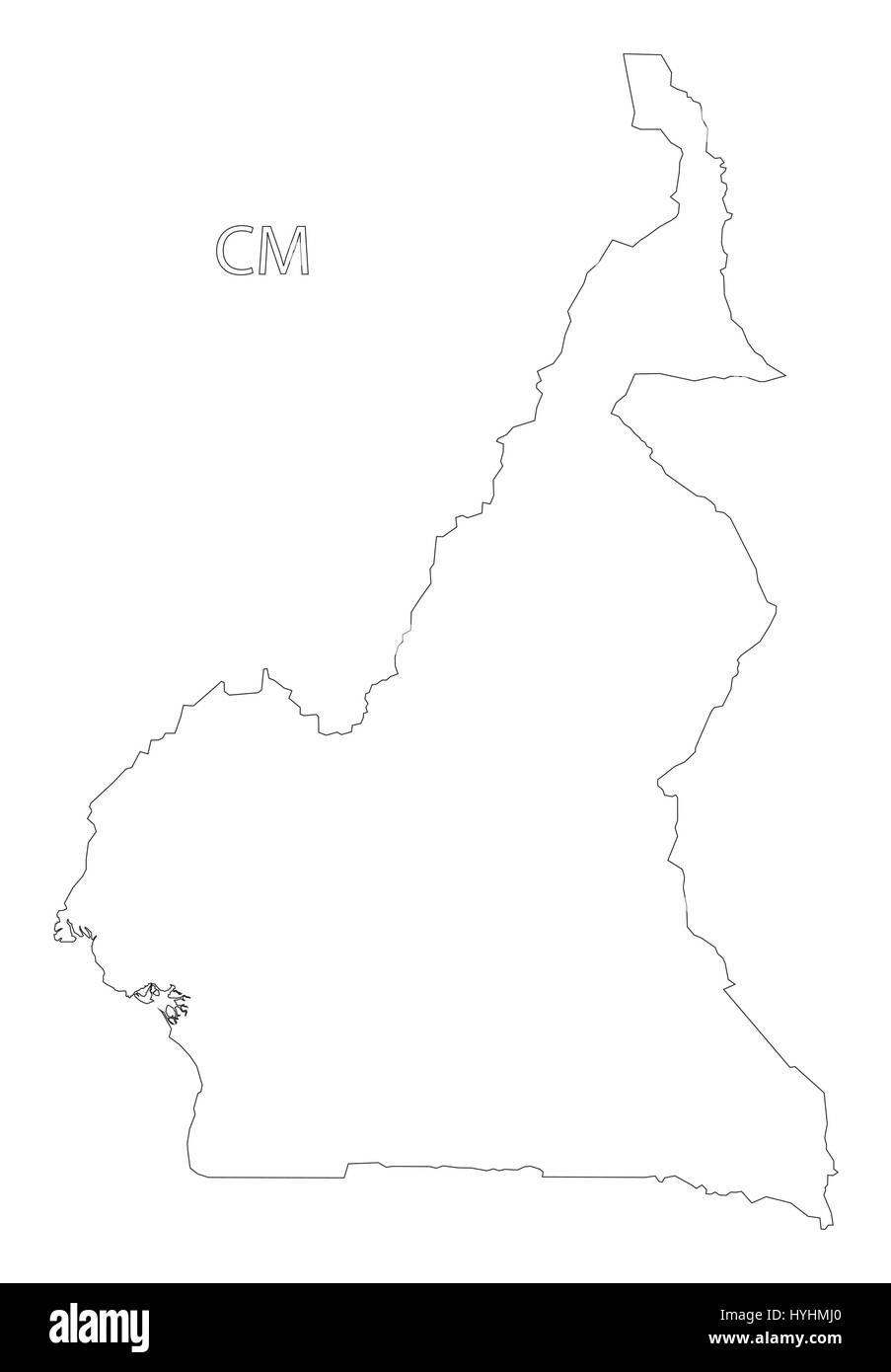 Camerun delineano silhouette illustrazione della mappa Illustrazione Vettoriale