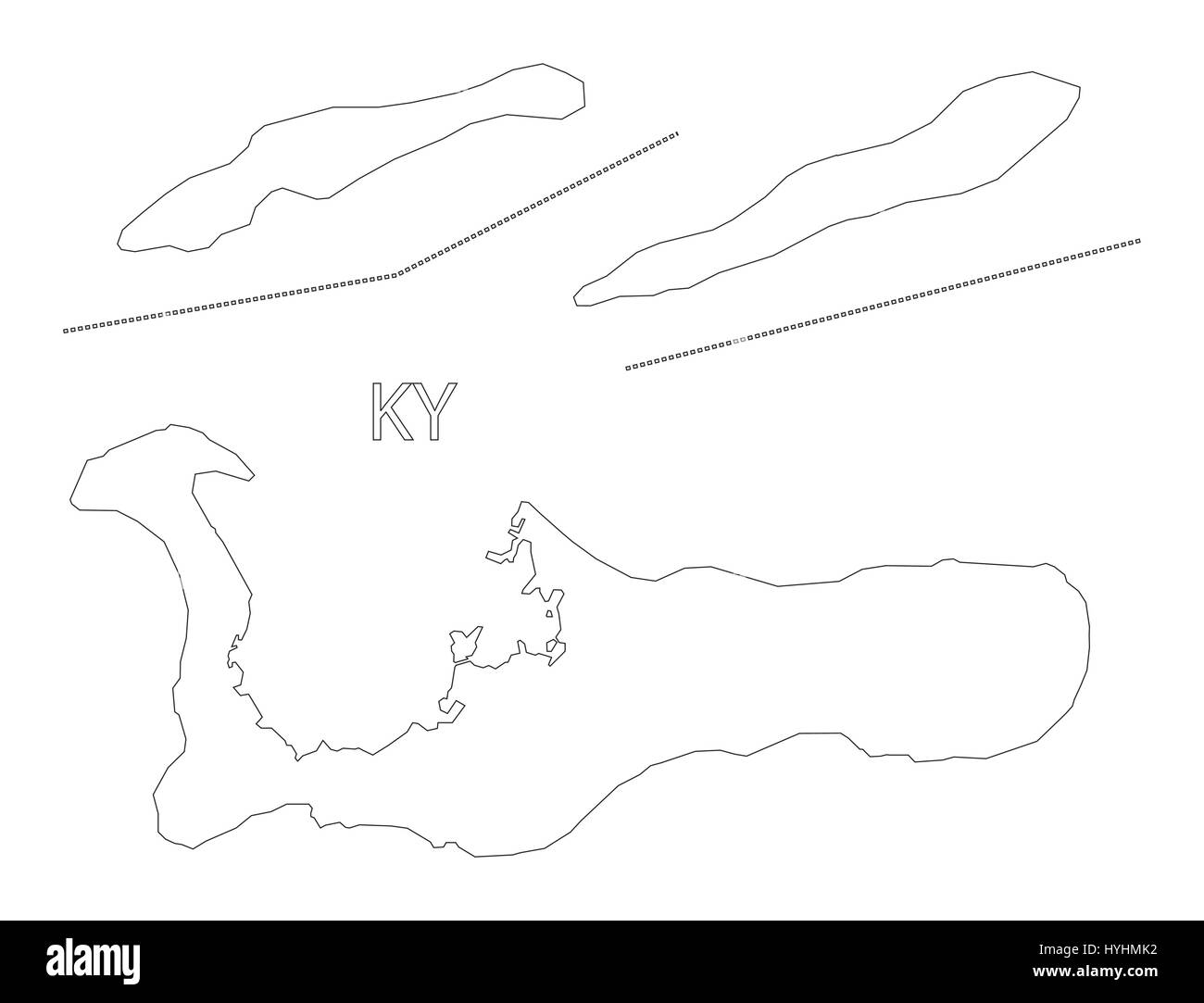 Isole Cayman delineano silhouette illustrazione della mappa Illustrazione Vettoriale