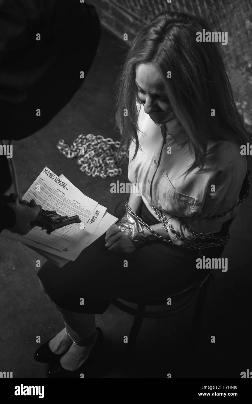 Empio isterica ricatto criminale imprenditrice Foto Stock