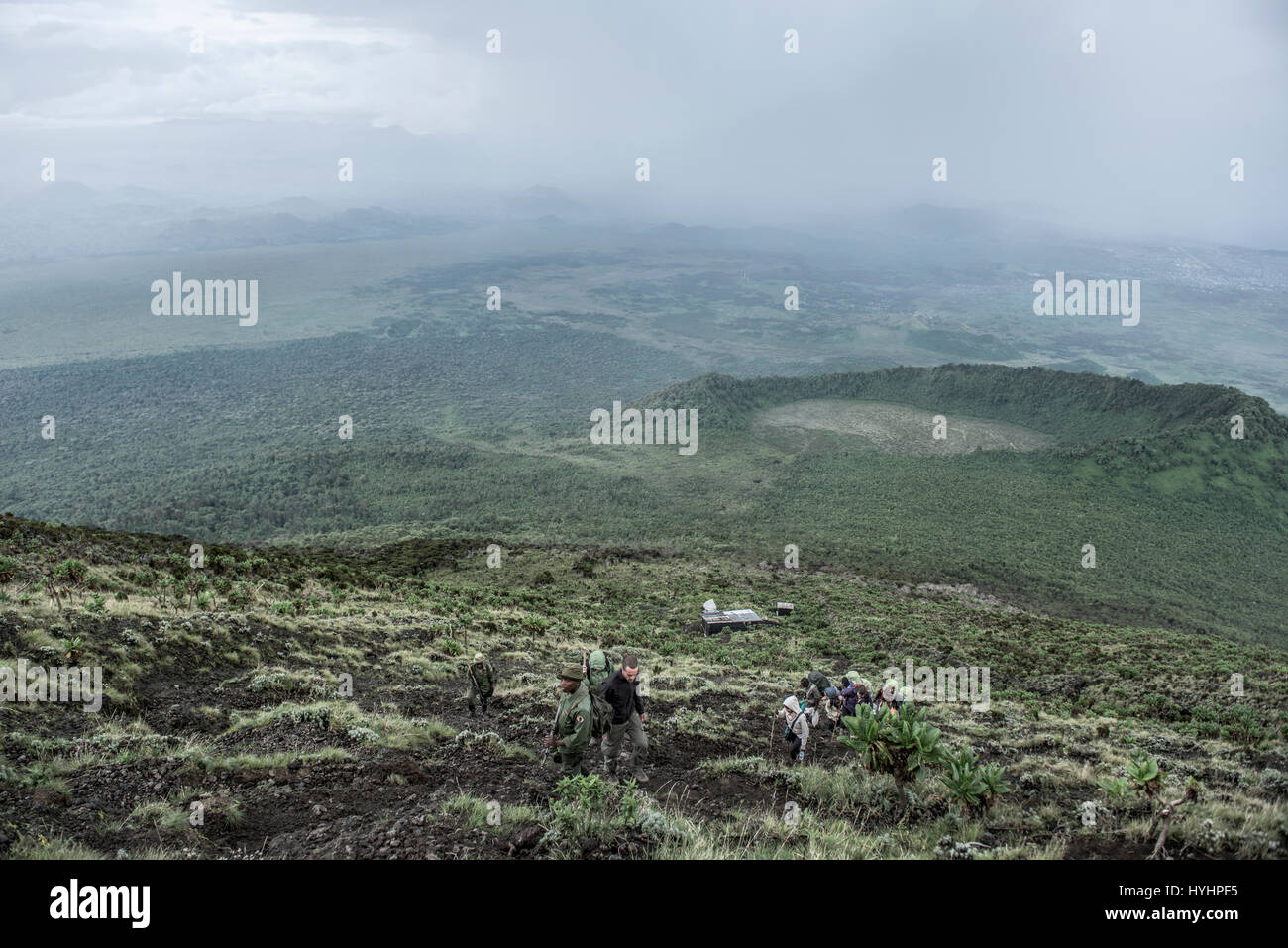 Vulcano nyiragongo, nord Kivu, NELLA REPUBBLICA DEMOCRATICA DEL CONGO Foto Stock
