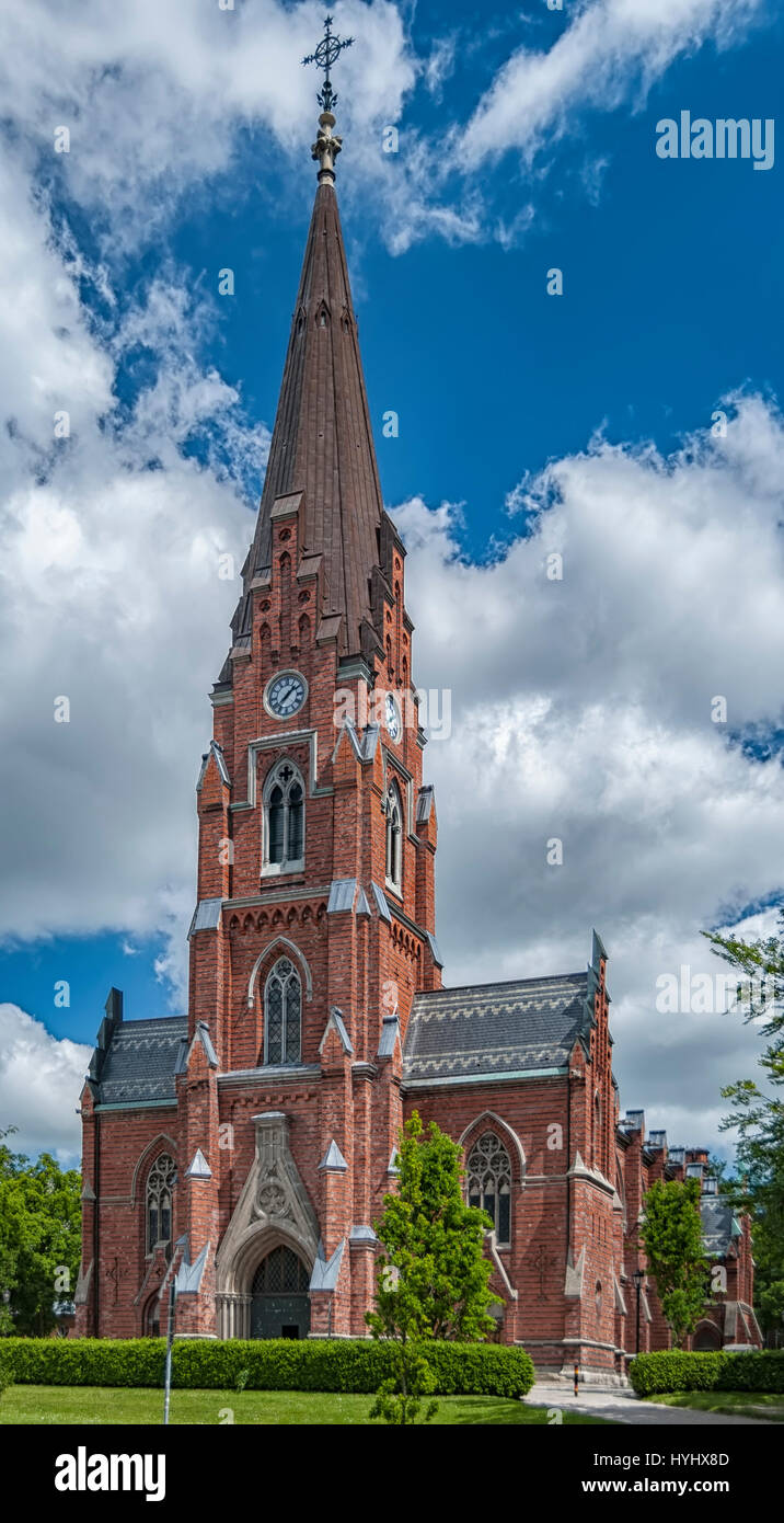 Chiesa di tutti i Santi è una chiesa edificio di Lund in Svezia. È stato progettato da architetto Helgo Zettervall nel revival gotico di stile. Foto Stock