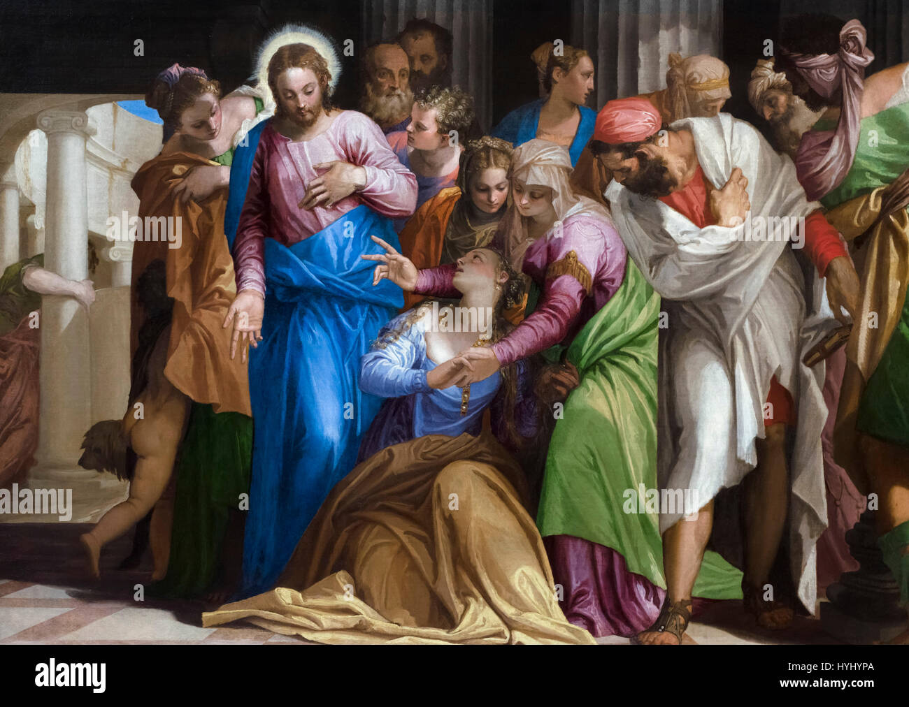 La conversione di Maria Maddalena da Paolo Veronese (c.1528-1588), olio su tela, 1548 Foto Stock