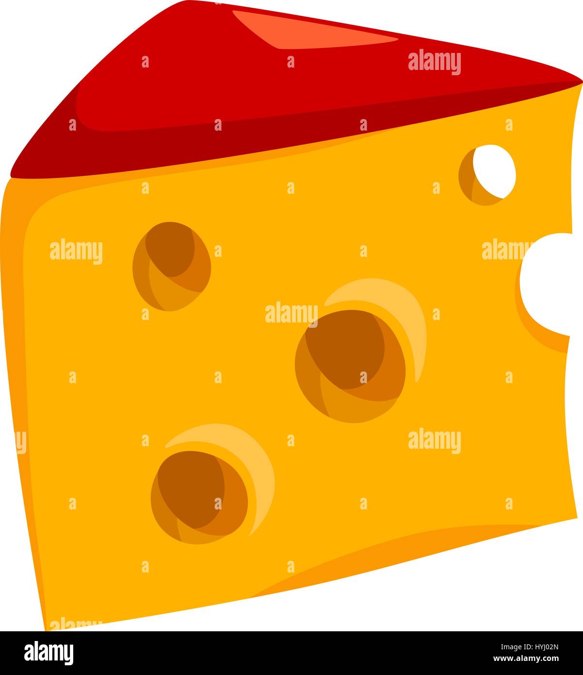 Cartoon illustrazione del formaggio con fori oggetto alimentare Illustrazione Vettoriale
