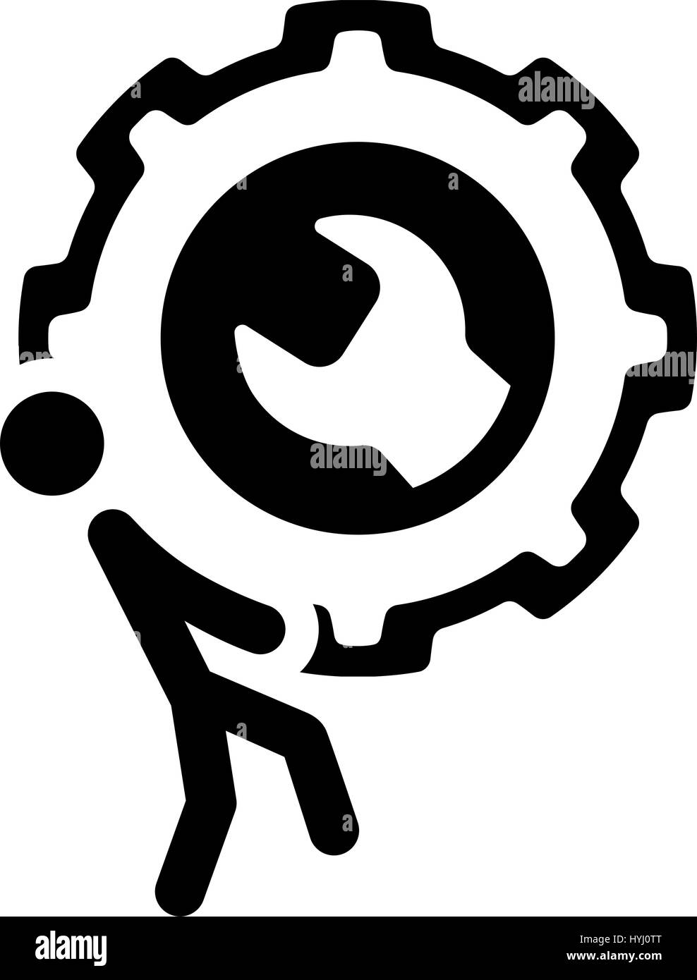 Servizi di riparazione e manutenzione e la relativa icona. Design piatto. Illustrazione Vettoriale