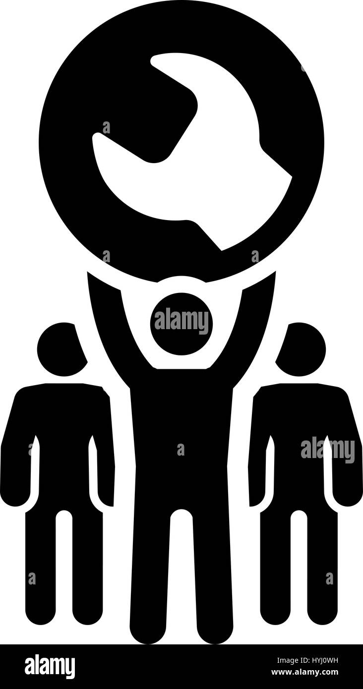 Servizio di supporto e la relativa icona. Design piatto. Illustrazione Vettoriale