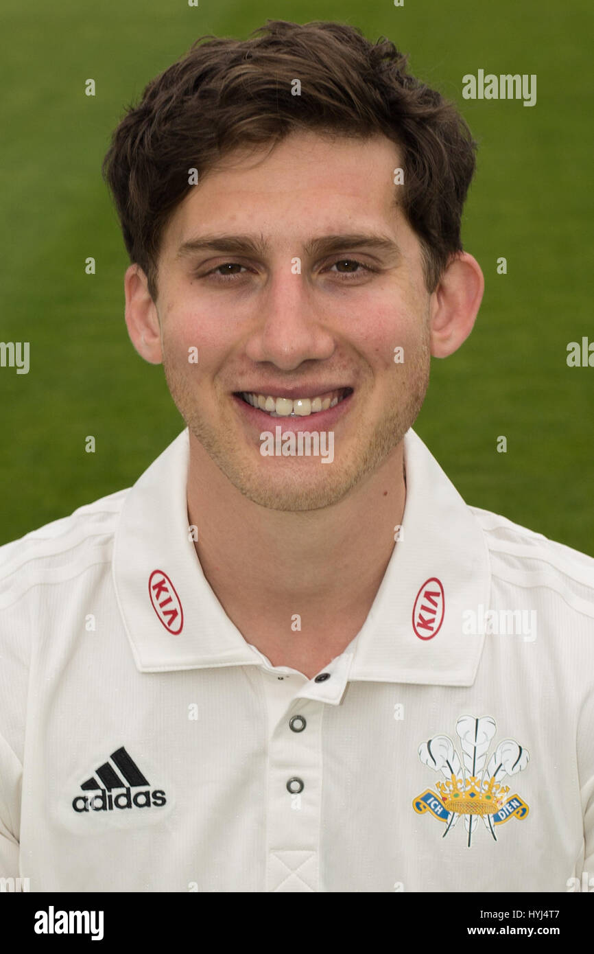 Surrey, Regno Unito. 4 apr, 2017. Zafar Ansari, Surrey County Cricket. Credito: David Rowe/Alamy Live News Foto Stock