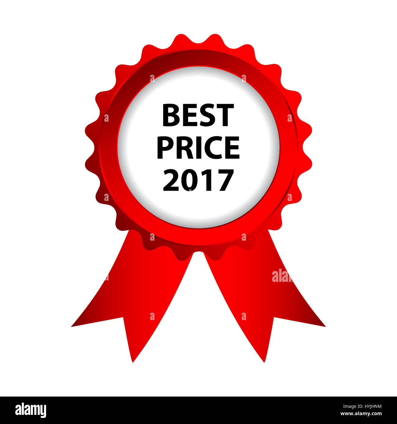 Speciale red badge, miglior prezzo 2017 etichetta promozionale Foto Stock