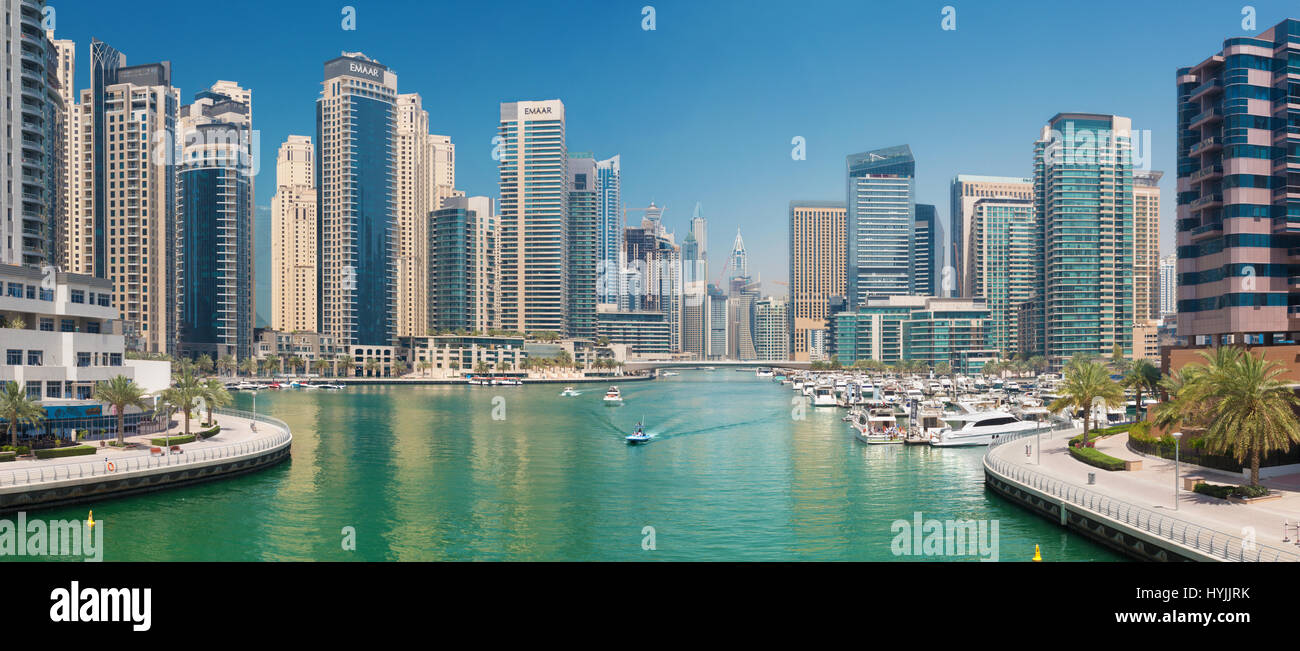 DUBAI, Emirati Arabi Uniti - 1 Aprile 2017: il panorama di Marina. Foto Stock