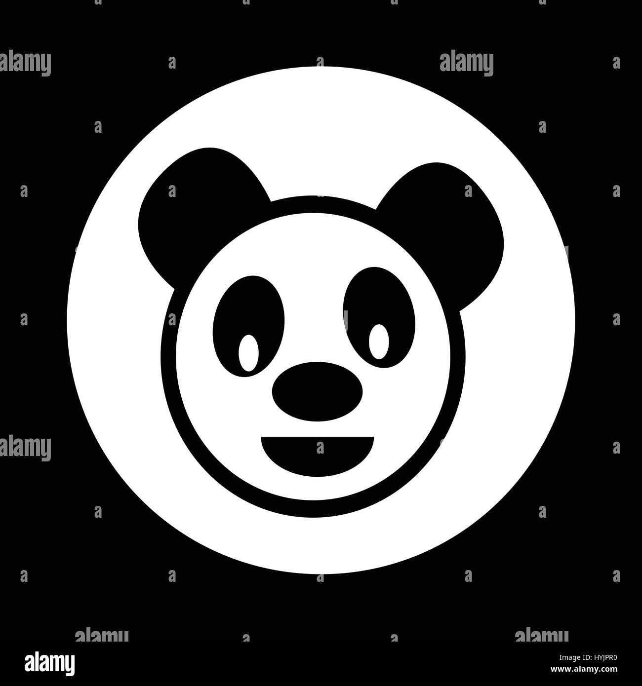 Carino panda icona Illustrazione Vettoriale