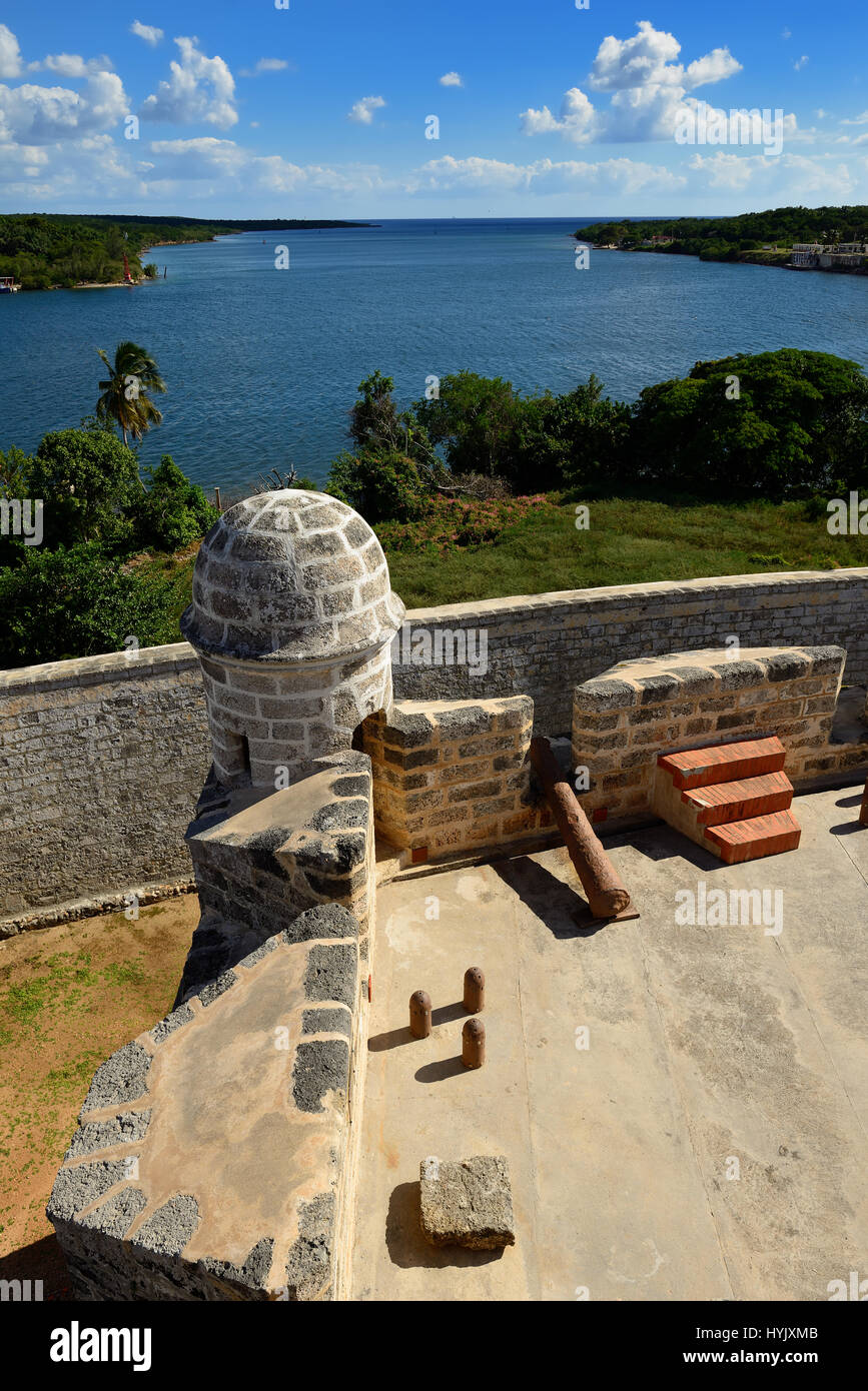 Jagua fort costruito dagli Spagnoli dal Cienfuegos city su Cuba.Nel presupposto che doveva difendere l'accesso alla baia di Cienfuegos contro assa Foto Stock