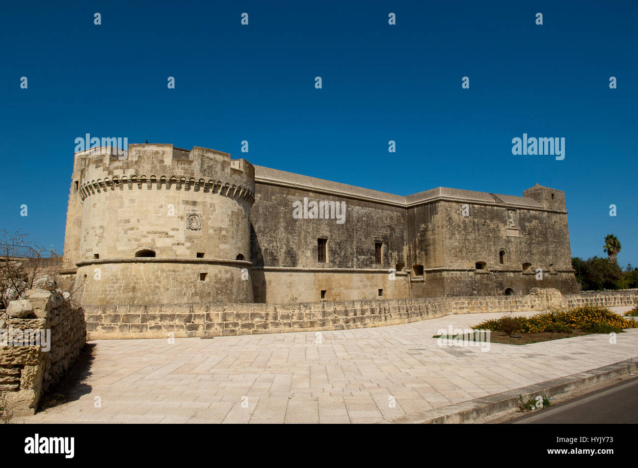 Europa,l'Italia,Puglia cittadella fortificata di Acaya di piccole mura fortificate del XVI secolo in Italia Foto Stock