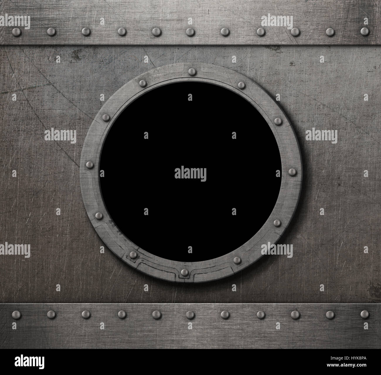 Sommergibile oblò vapore background punk Foto Stock