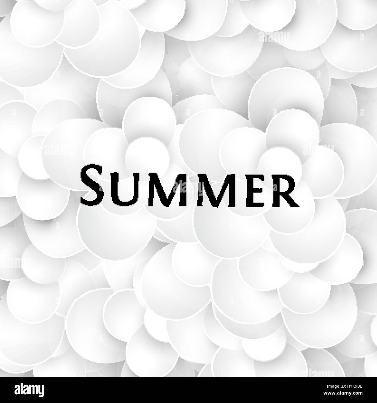 Isolato carta astratta arte stile di colore bianco fiori seamless texture, motivo floreale con word estate illustrazione vettoriale Illustrazione Vettoriale