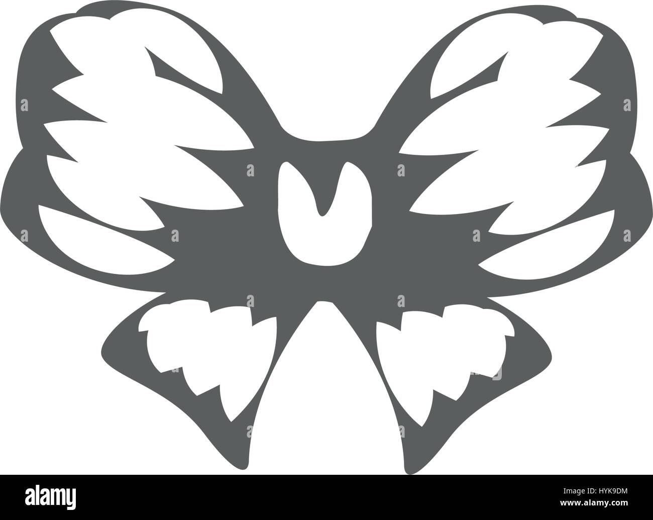 Abstract isolato in bianco e nero a colori del logo di prua, decorativo elemento festoso logotipo Illustrazione Vettoriale