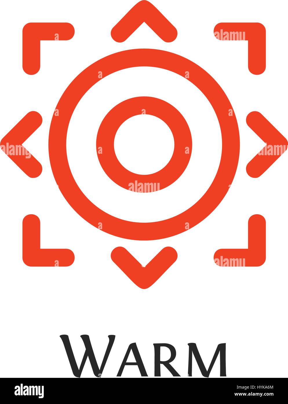 Abstract isolata forma tonda colore arancio, logo Sun logotipo, aim illustrazione vettoriale Illustrazione Vettoriale