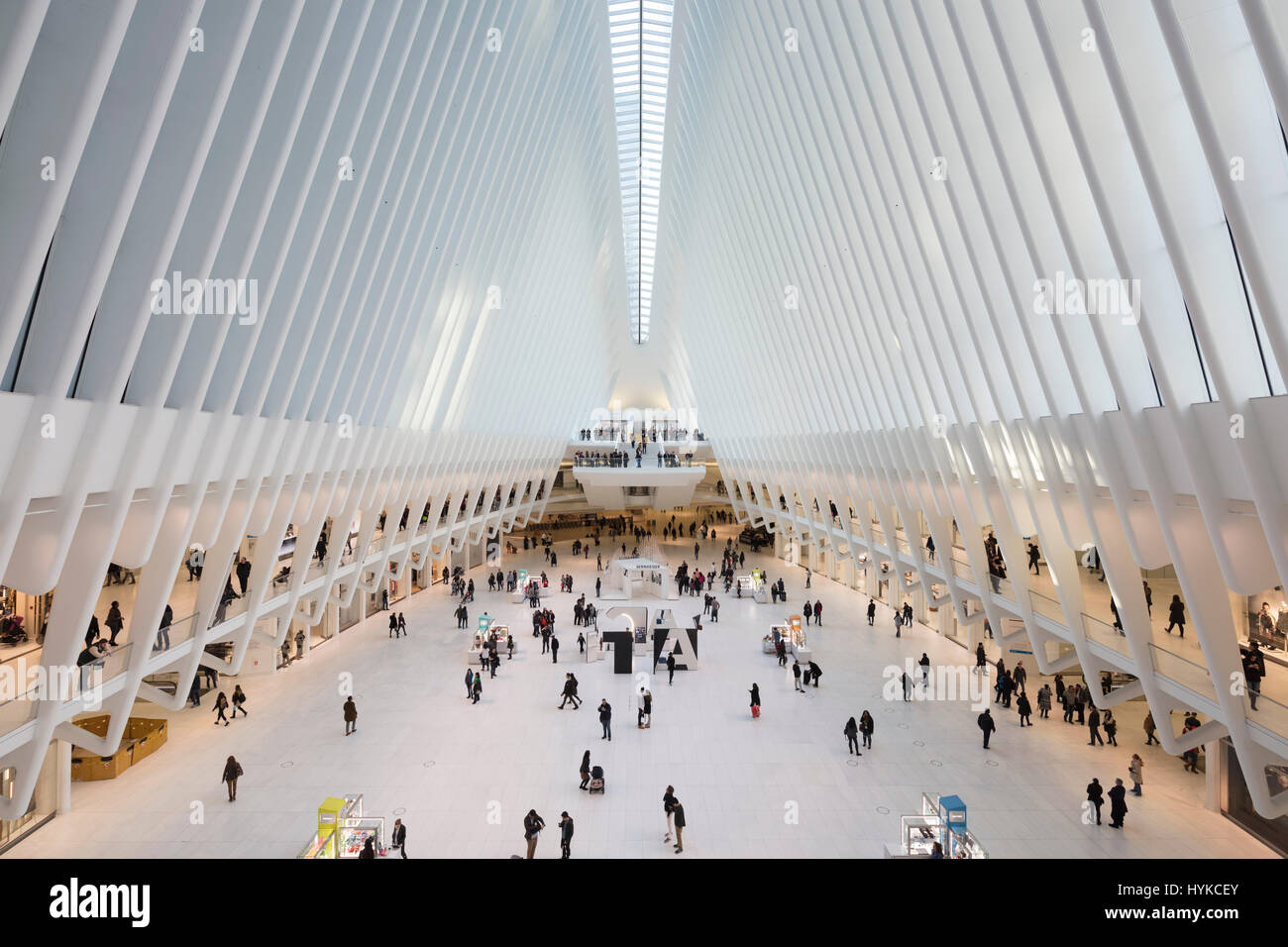 World Trade Center di New York STATI UNITI D'AMERICA il trasporto hub, progettato dall'architetto Calatrava Foto Stock