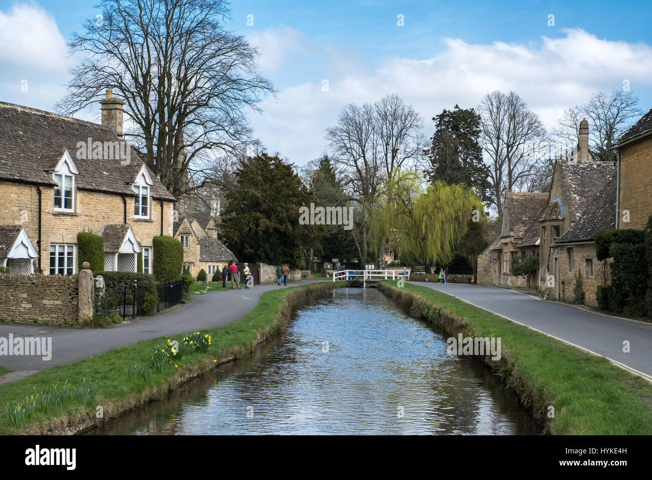 Vista panoramica del Lower Slaughter villaggio in Cotswolds Foto Stock