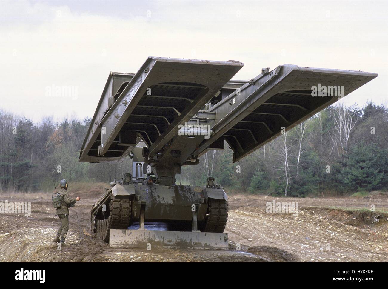 L'Esercito Italiano, Leopard Biber ponte serbatoio dello strato Foto Stock