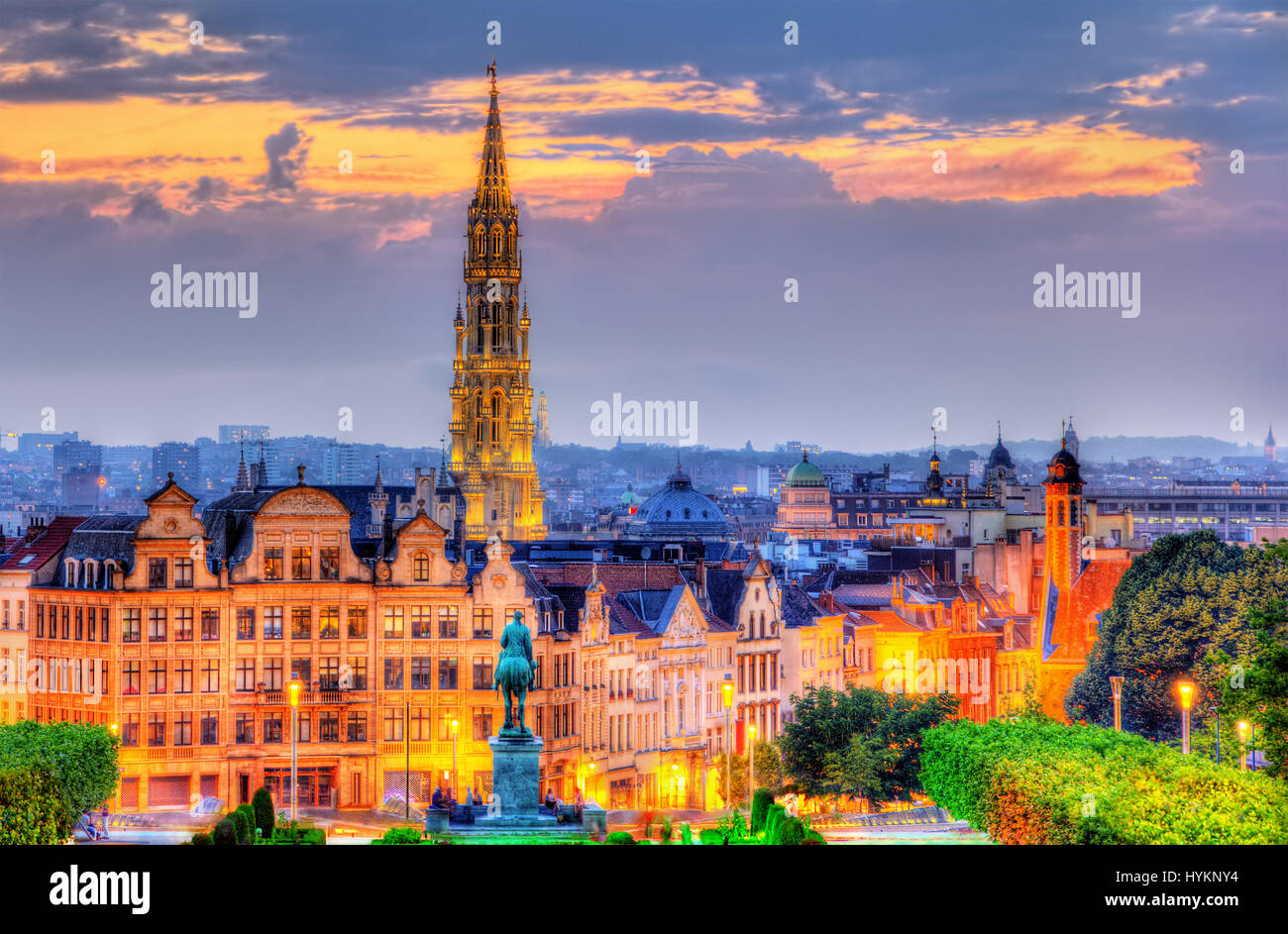 Vista del centro di Bruxelles - Belgio Foto Stock
