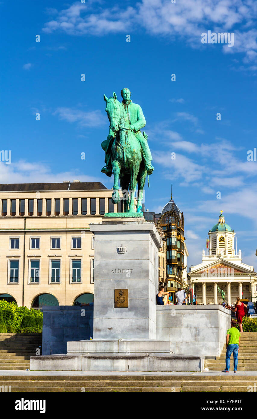 Monumento a Re Alberto I di Bruxelles - Belgio Foto Stock