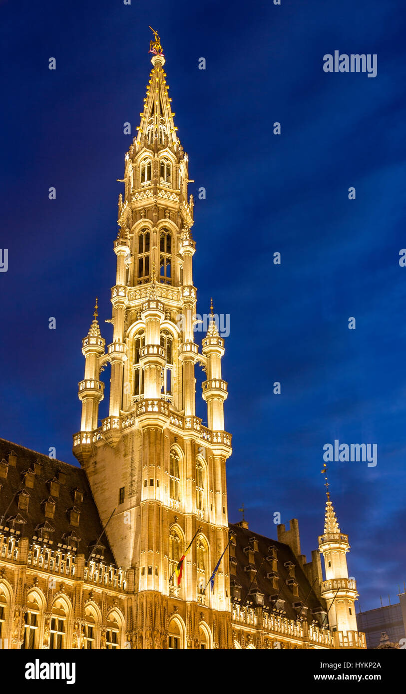 Guglia di Brussels City Hall - Belgio Foto Stock