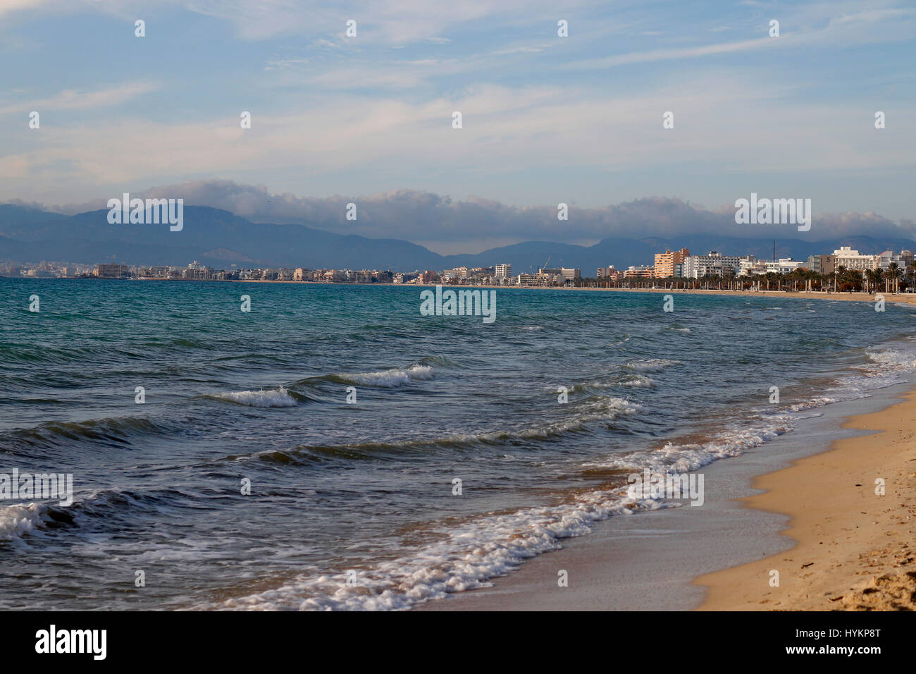 Strand, Platja de Palma, El Arenal, Mallorca. Foto Stock