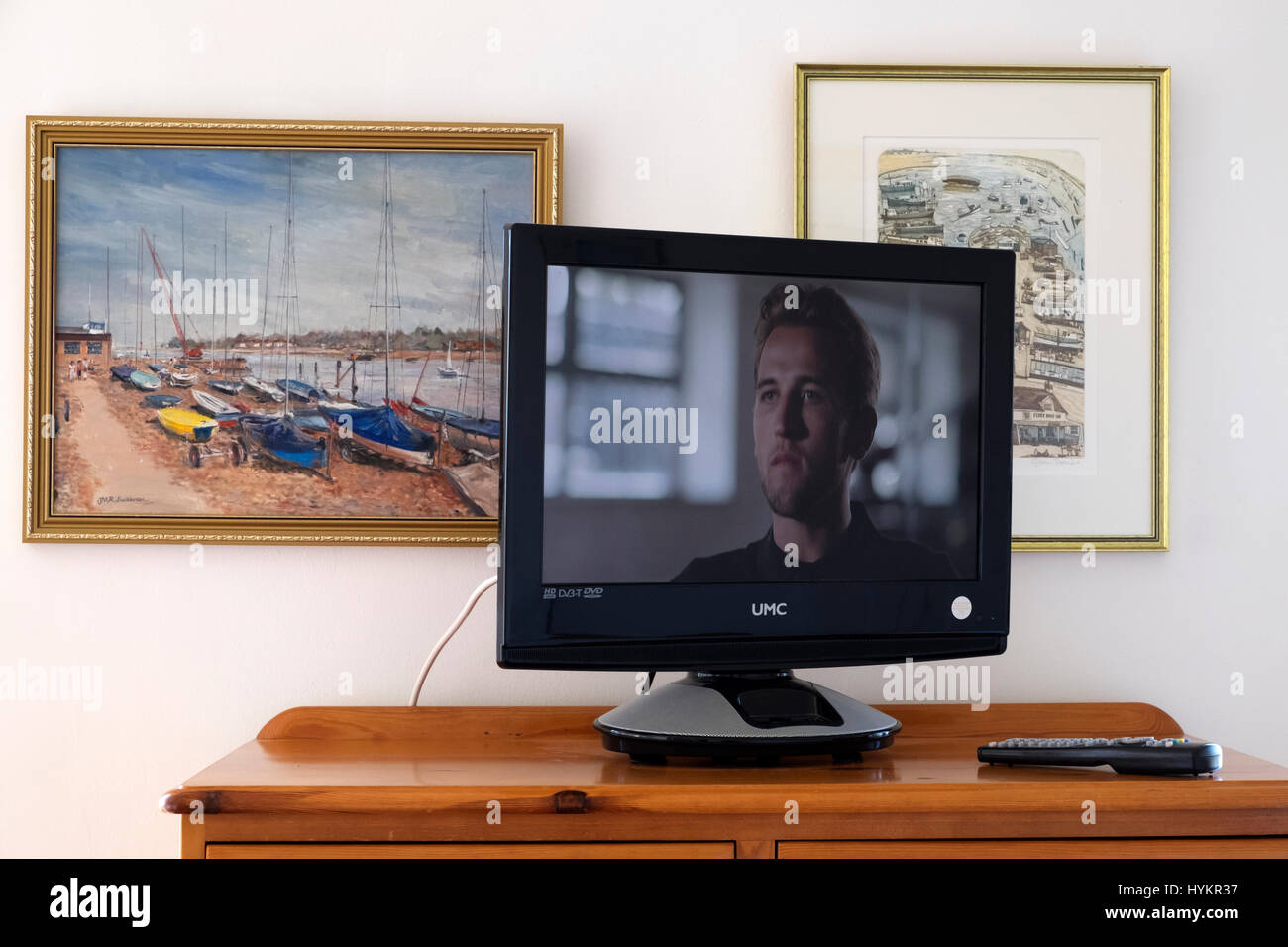 Il calciatore Harry Kane intervistato sulla BBC Foto Stock