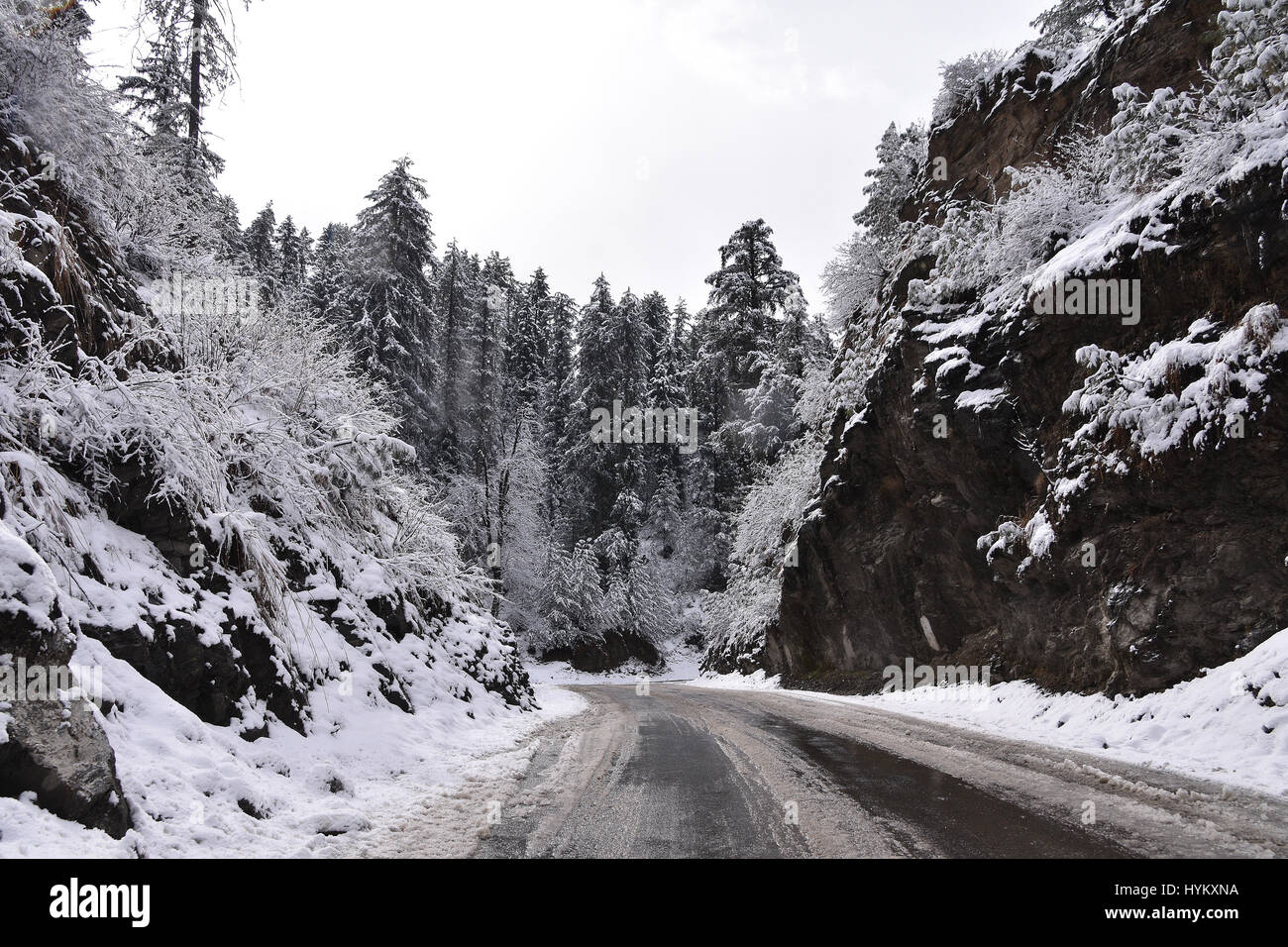 Valle di Sangla Hill, Kinnaur, Himachal Pradesh, India Foto Stock
