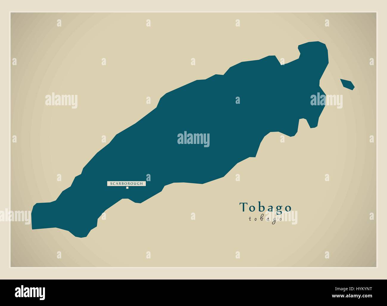 Mappa moderno - Tobago TT Illustrazione Vettoriale