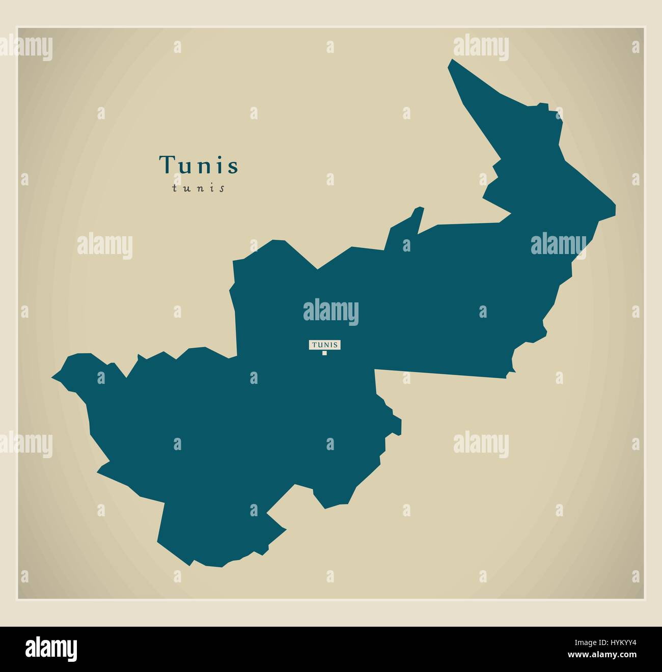 Mappa moderno - Tunisi TN Illustrazione Vettoriale