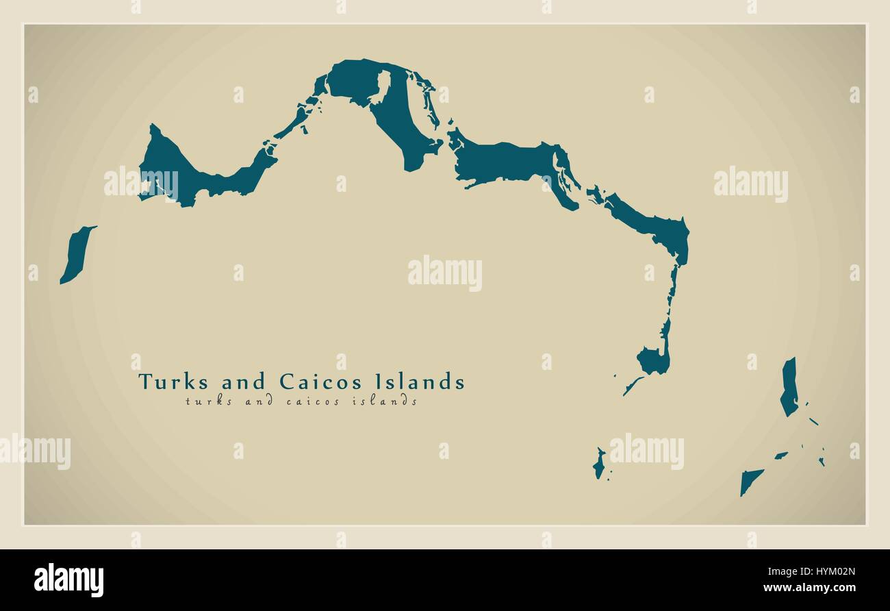 Mappa moderno - Isole Turks e Caicos TC Illustrazione Vettoriale