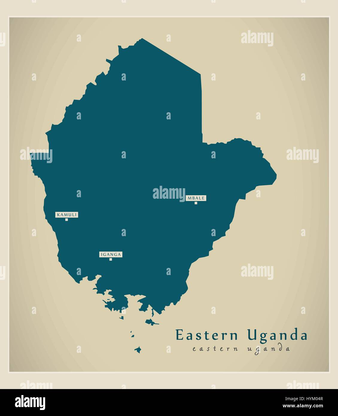 Mappa moderno - Uganda orientale UG Illustrazione Vettoriale