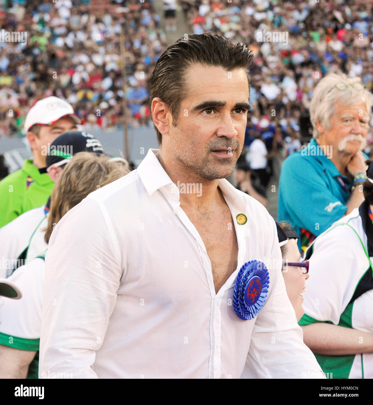 Colin Farrell a Giochi Mondiali Special Olympics alla cerimonia di apertura per il Colosseo sulla luglio 25th, 2015 a Los Angeles, California. Foto Stock