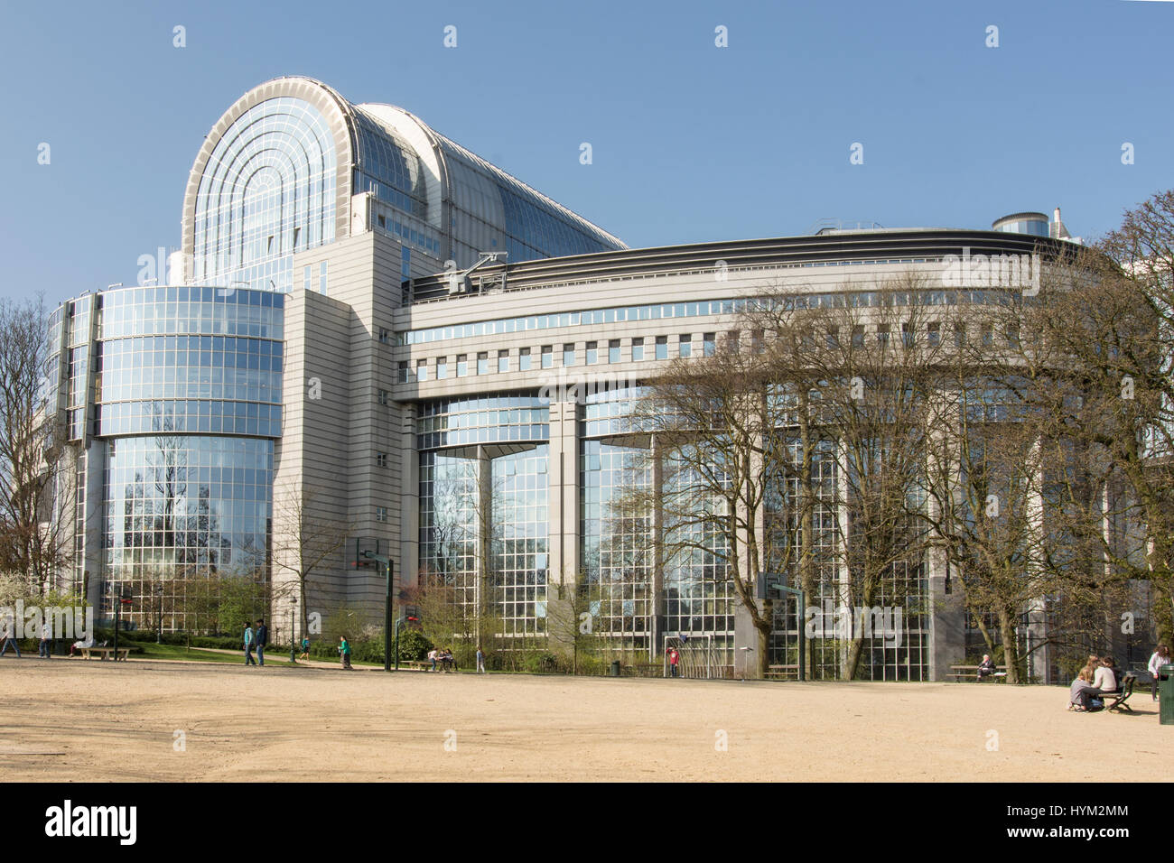 Edificio del Parlamento europeo a Bruxelles Foto Stock