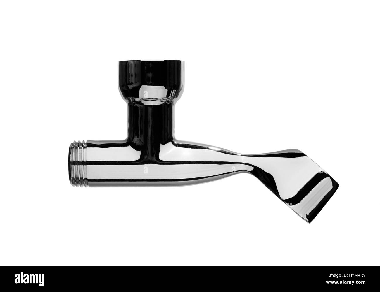 Doccia cromo supporto per la testa su sfondo bianco Foto Stock