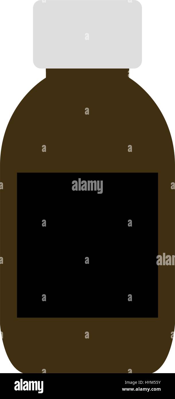 Bottiglia di icona di sciroppo illustrato su sfondo bianco in vettore Illustrazione Vettoriale