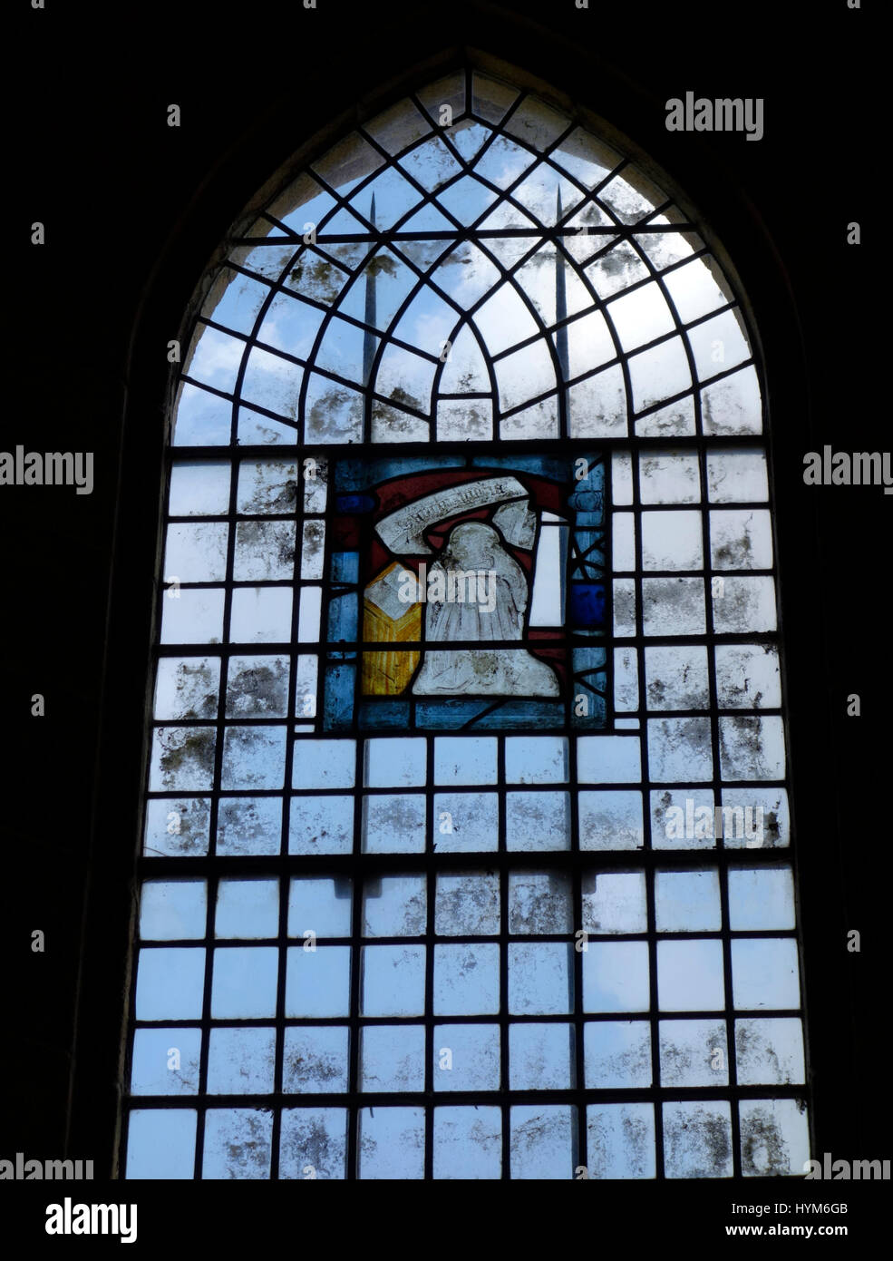 Il bianco monaco in preghiera nella chiesa di Santa Maria, Blanchland Foto Stock