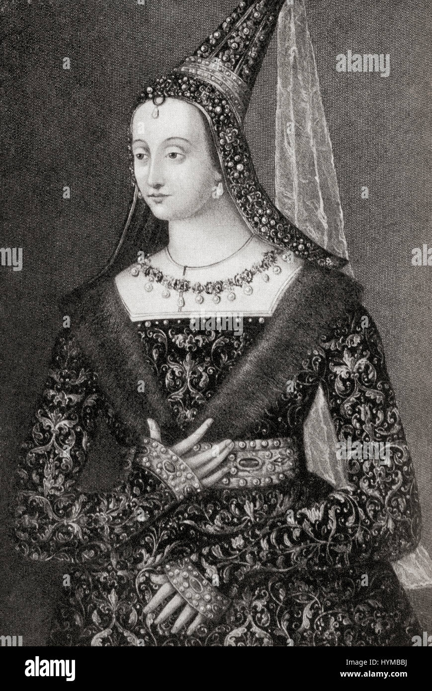 Margherita di Scozia, 1424 - 1445. La principessa di Scozia e la delfina di Francia, figlia del Re Giacomo I di Scozia e la regina Giovanna Beaufort. Da Hutchinson nella storia delle nazioni, pubblicato 1915. Foto Stock