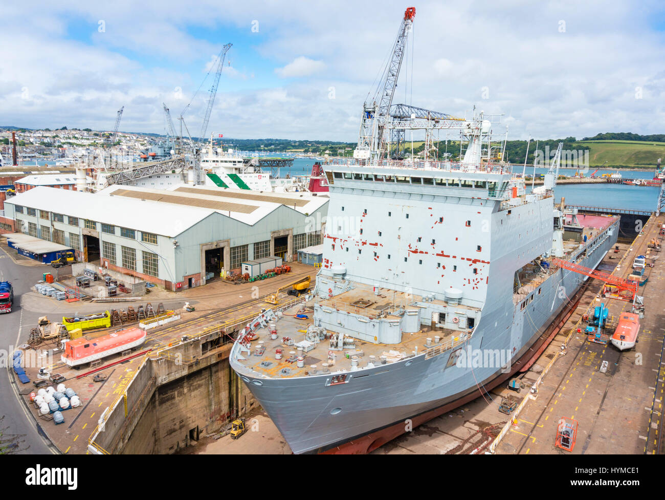 Falmouth cornwall Pendennis Shipyard a Falmouth docks Falmouth Cornwall Inghilterra West Country UK GB Gran Bretagna eu europe Foto Stock