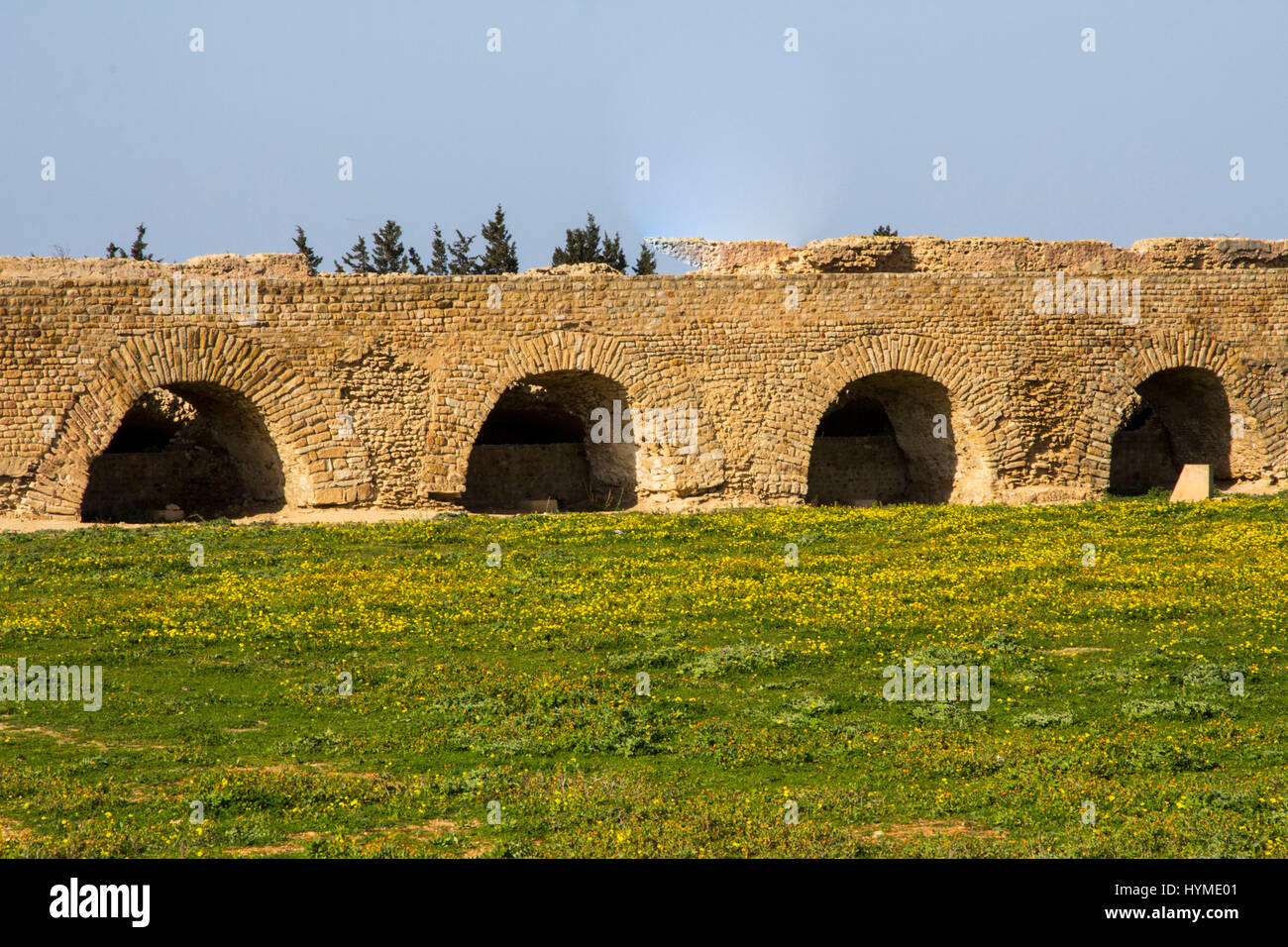 Il romano antico acquedotto di Zaghouan una volta fornito di acqua per la città di Cartagine. A 82 miglia (132 km) in lunghezza è lunga amongthe acquedotti in t Foto Stock