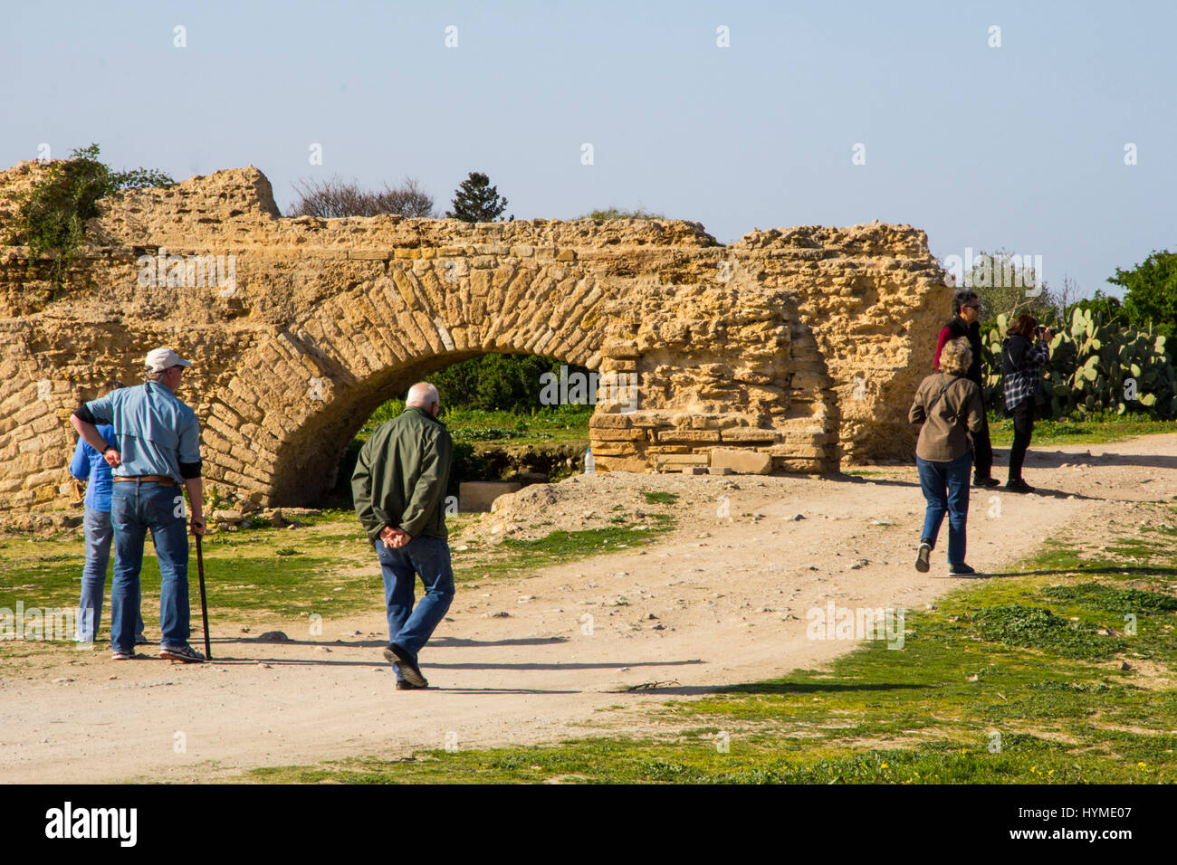Il romano antico acquedotto di Zaghouan una volta fornito di acqua per la città di Cartagine. A 82 miglia (132 km) in lunghezza è lunga amongthe acquedotti in t Foto Stock