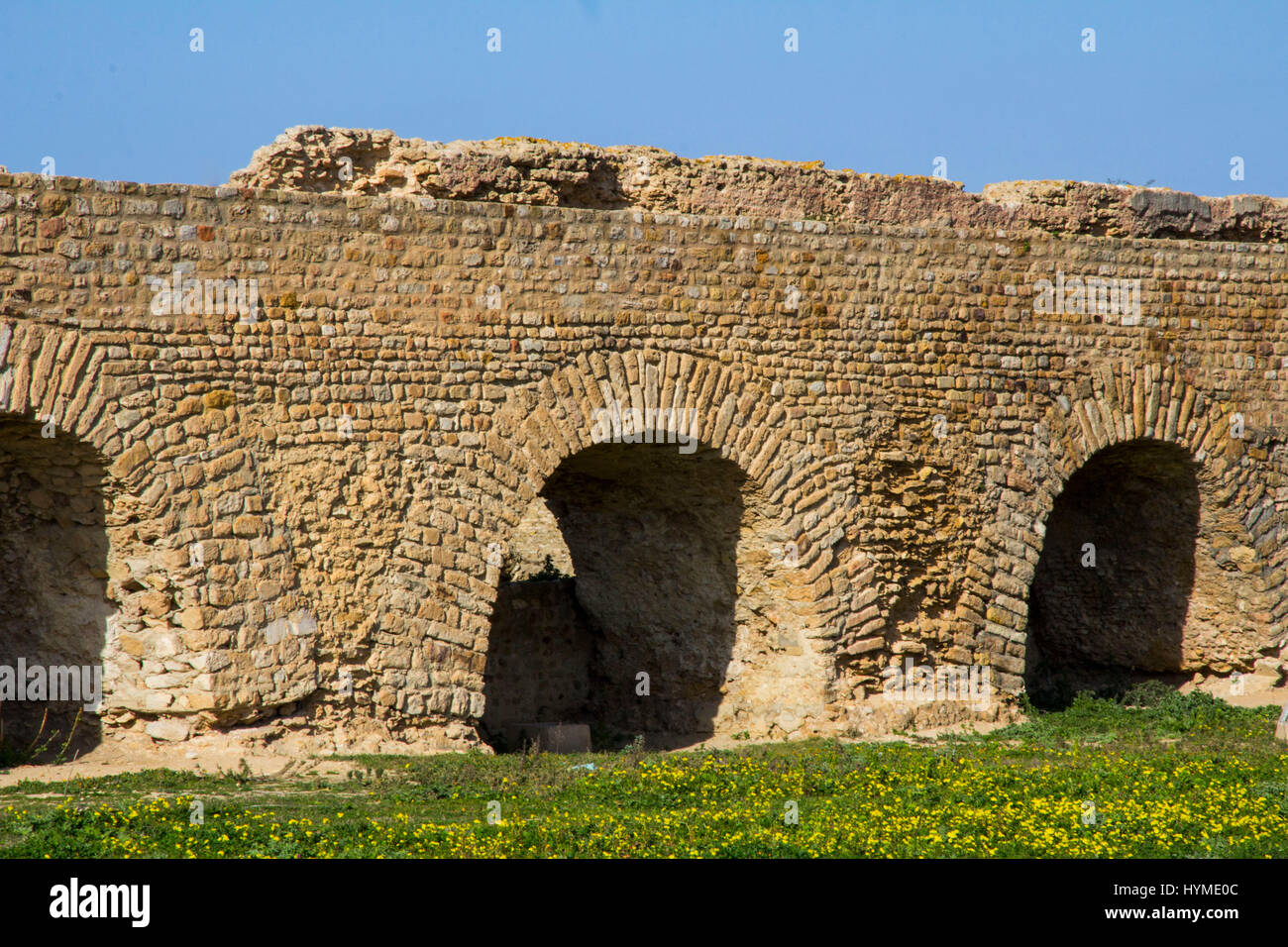 Il romano antico acquedotto di Zaghouan una volta fornito di acqua per la città di Cartagine. A 82 miglia (132 km) in lunghezza è lunga amongthe acquedotti in t Foto Stock